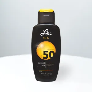 Lea Sun млеко за сончање SPF 50 за лице и тело.
