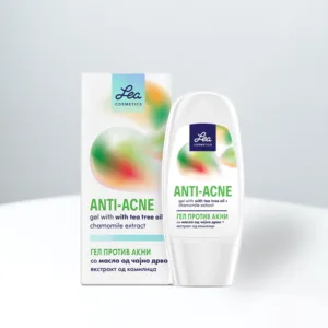 Lea Anti-Acne гел со масло од чајно дрво и екстракт од камилица.
